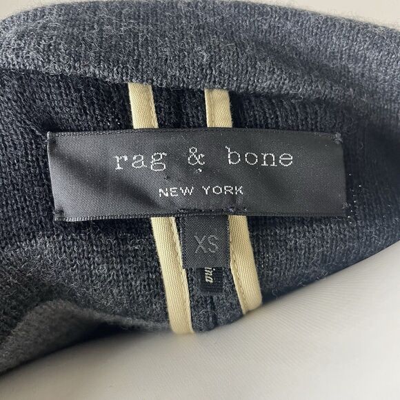 rag & bone Women’s XS striped gray Wool sweater Two Button blazer - Picture 7 of 11